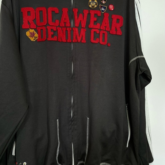Rocawear denim co. Size 3X measurement in photo please men’s zip mostly jacket - Picture 3 of 9